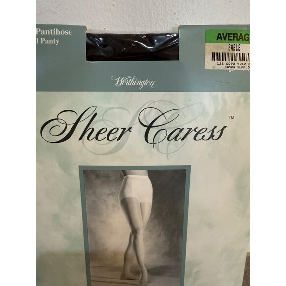 Worthington Control Top Silky Sheer Pantyhose VTG Color Sable Sandalfoot Size M - Picture 8 of 9